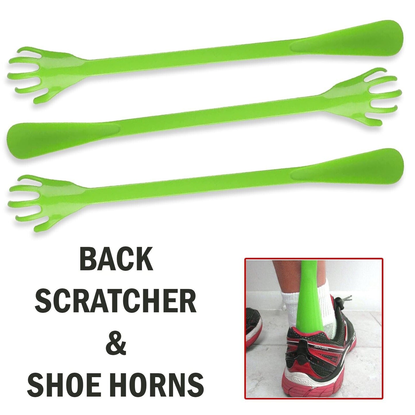 Long Reach Back Scratcher - Plastic Hand For Itch Relief Pack of 3