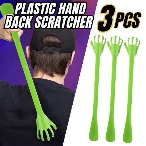 Long Reach Back Scratcher - Plastic Hand For Itch Relief Pack of 3