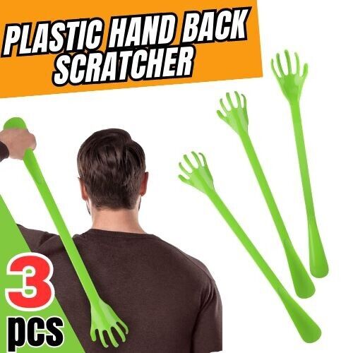 Long Reach Back Scratcher - Plastic Hand For Itch Relief Pack of 3