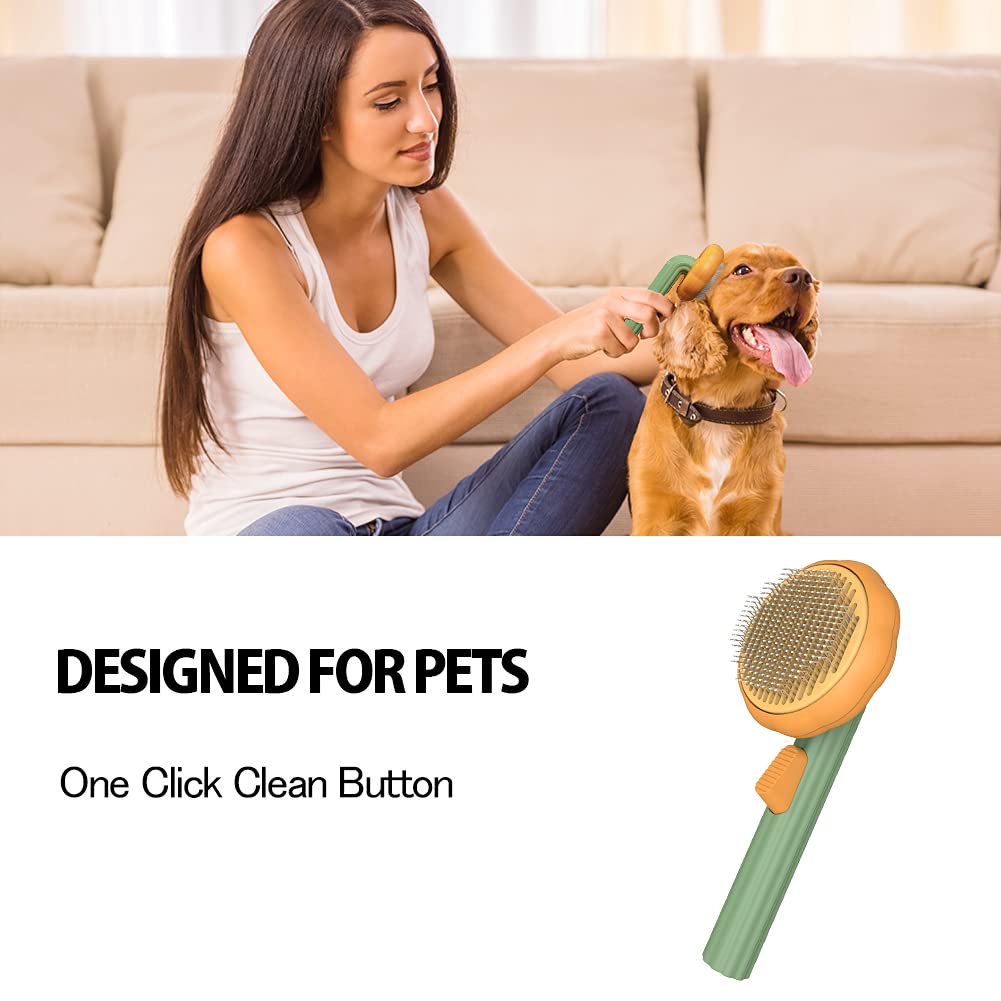 Self-Cleaning Pet Slicker Brush - Grooming Tool for Dogs, Cats, Puppies, and Rabbits