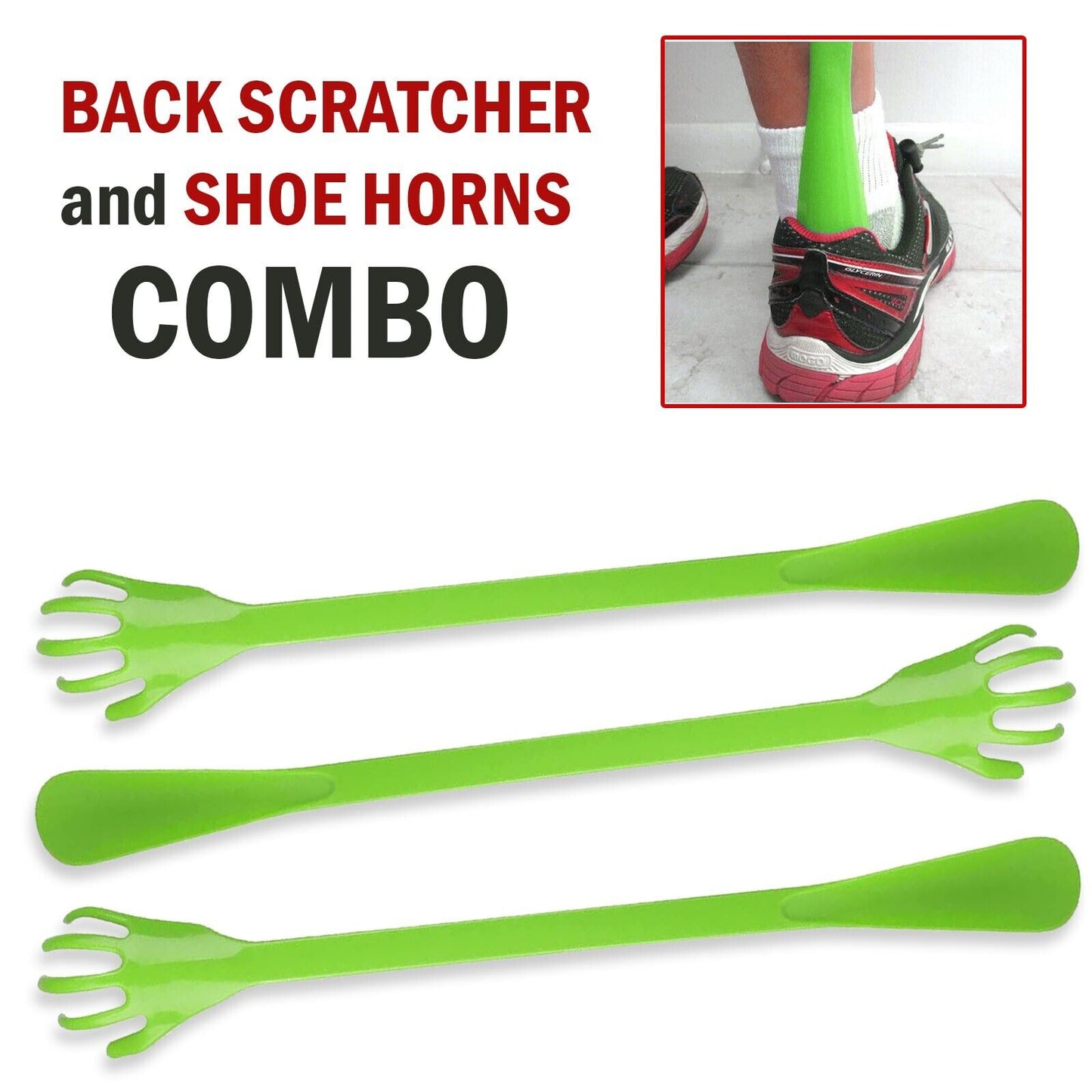 Long Reach Back Scratcher - Plastic Hand For Itch Relief Pack of 3