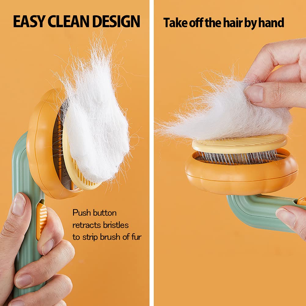 Self-Cleaning Pet Slicker Brush - Grooming Tool for Dogs, Cats, Puppies, and Rabbits